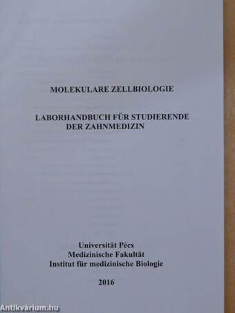 Molekulare Zellbiologie Laborhandbuch Für Studierende Der Zahnmedizin