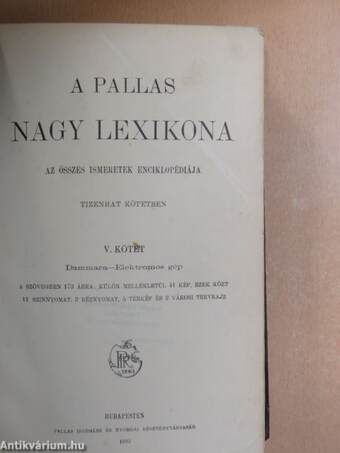 A Pallas Nagy Lexikona V. (töredék)