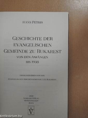 Geschichte der Evangelischen Gemeinde zu Bukarest