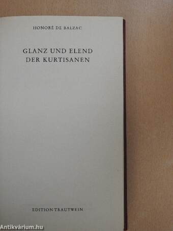 Glanz und Elend der Kurtisanen