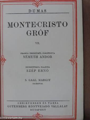 Monte-Cristo gróf I-IX./A világ ura I. (töredék)