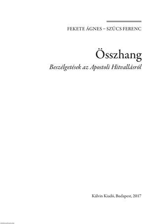 ÖSSZHANG Beszélgetések az Apostoli Hitvallásról