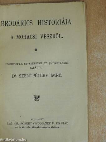 Brodarics históriája a mohácsi vészről