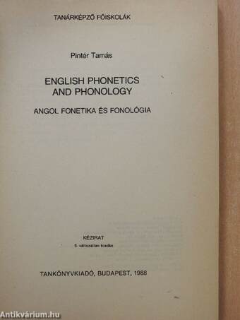 English Phonetics and Phonology