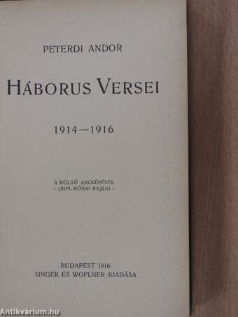 Peterdi Andor háborus versei (1914-1916)