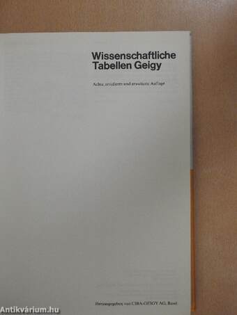 Wissenschaftliche Tabellen Geigy