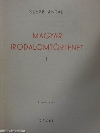 Magyar irodalomtörténet I. (töredék)