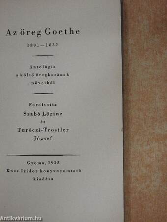 Az öreg Goethe