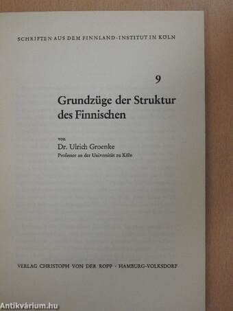 Grundzüge der Struktur des Finnischen