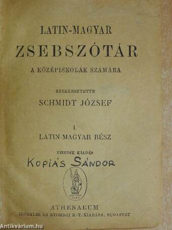 Latin-magyar zsebszótár I-II.