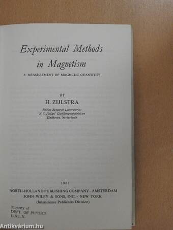 Experimental Methods in Magnetism