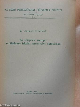 Az írásjelek szerepe az általános iskolai anyanyelvi oktatásban