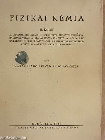 Fizikai kémia II.