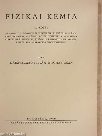 Fizikai kémia II.