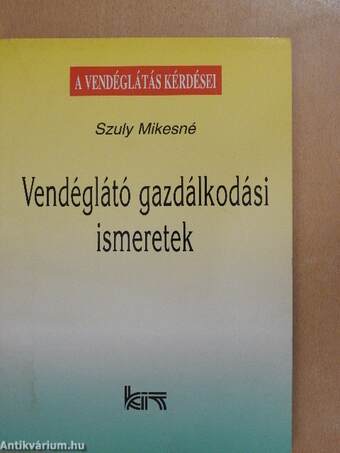 Vendéglátó gazdálkodási ismeretek