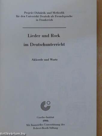 Lieder und Rock im Deutschunterricht