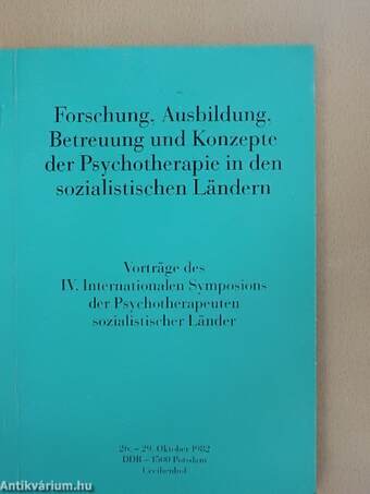 IV. Internationales Symposion der Psychotherapeuten sozialistischer Länder