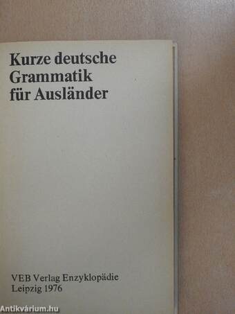 Kurze deutsche Grammatik für Ausländer