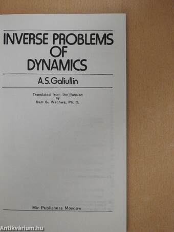 Inverse Problems of Dynamics