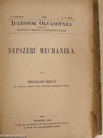 Iparosok olvasótára 1896/1-10.