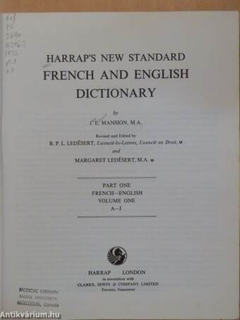 Harrap's New Standard French and English Dictionary I-II