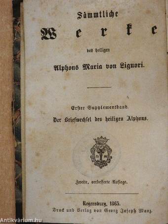 Sammlung von briefen des heiligen Alphons Maria von Liguori (gótbetűs)