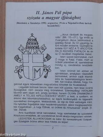 Az Angolkisasszonyok Sancta Maria Leánygimnáziumának évkönyve az 1991-92. tanévről