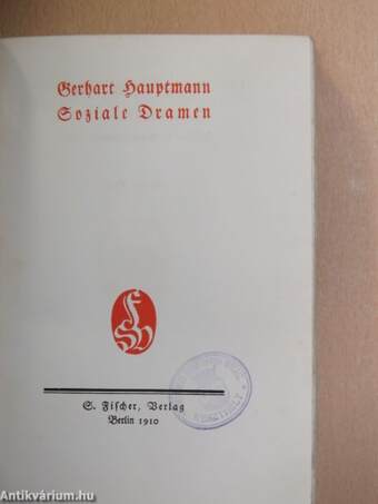 Gerhart Hauptmann Gesammelte Werke I-VI. (góbetűs)