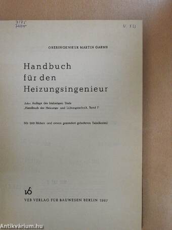 Handbuch für den Heizungsingenieur