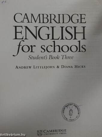 Cambridge English for Schools - Student's Book Three