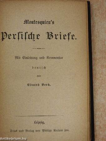 Montesquieu's Persische Briefe (gótbetűs)