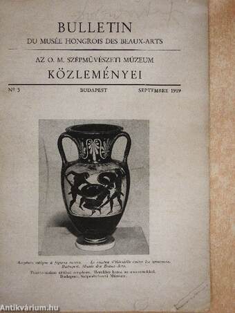 Bulletin du Musée Hongrois des Beaux-Arts septembre 1949. (Dobrovits Aladár könyvtárából)