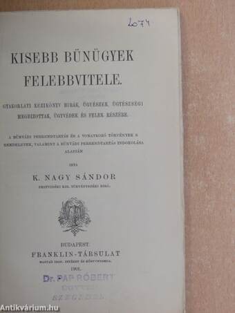 Kisebb bünügyek felebbvitele