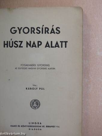 Gyorsírás húsz nap alatt