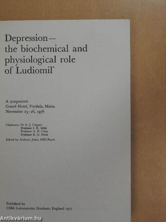 Depression - the biochemical and physiological role of Ludiomil