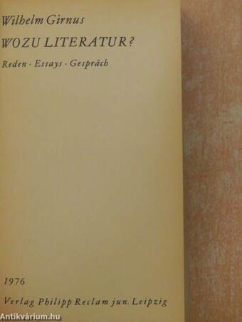 Wozu Literatur?