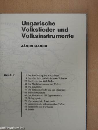 Ungarische Volkslieder und Volksinstrumente