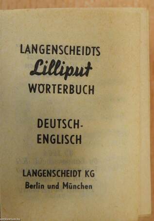 Langenscheidt Lilliput Wörterbuch Deutsch-Englisch (minikönyv)