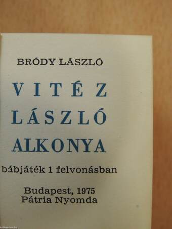 Vitéz László alkonya (minikönyv)