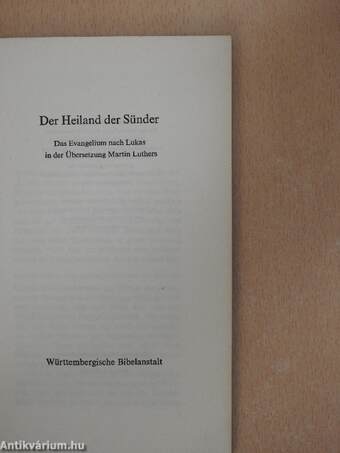 Der Heiland der Sünder