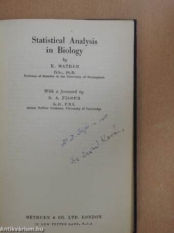 Statistical Analysis in Biology