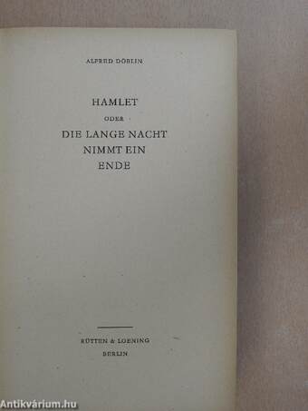 Hamlet oder Die Lange Nacht Nimmt Ein Ende