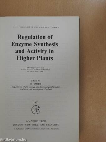 Regulation of Enzyme Synthesis and Activity in Higher Plants