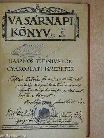 Vasárnapi Könyv 1929. II. (nem teljes évfolyam)