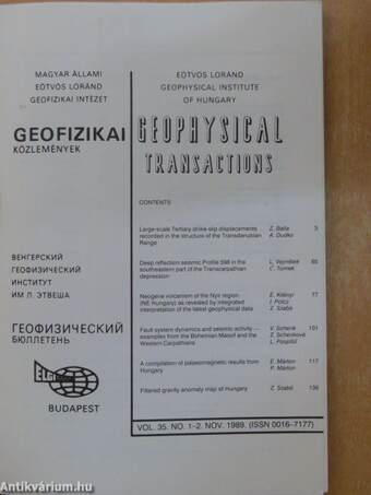 Geofizikai Közlemények/Geophysical Transactions Vol. 35. No. 1-2