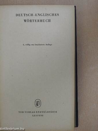 Deutsch-Englisches Wörterbuch/German-English Dictionary