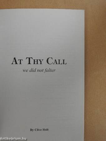 At Thy Call