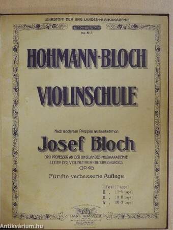 Hohmann-Bloch Violinschule