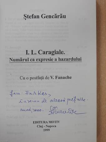 I. L. Caragiale (dedikált példány)