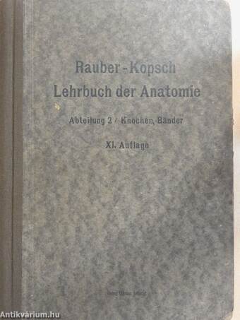 Rauber's Lehrbuch der Anatomie des Menschen Abteilung 2. (töredék)